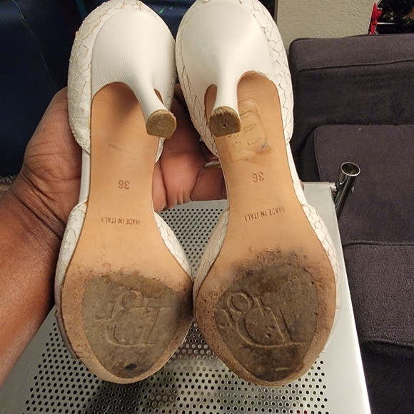 Dior Shoe White Snakeskin Peep Toe C D Initial - Picture 16 of 16